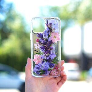 Handmade Real pressed flower cover phone case for your Iphone 15 pro max,